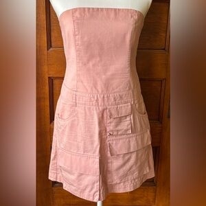 Zara Pink Strapless Dress with Pockets